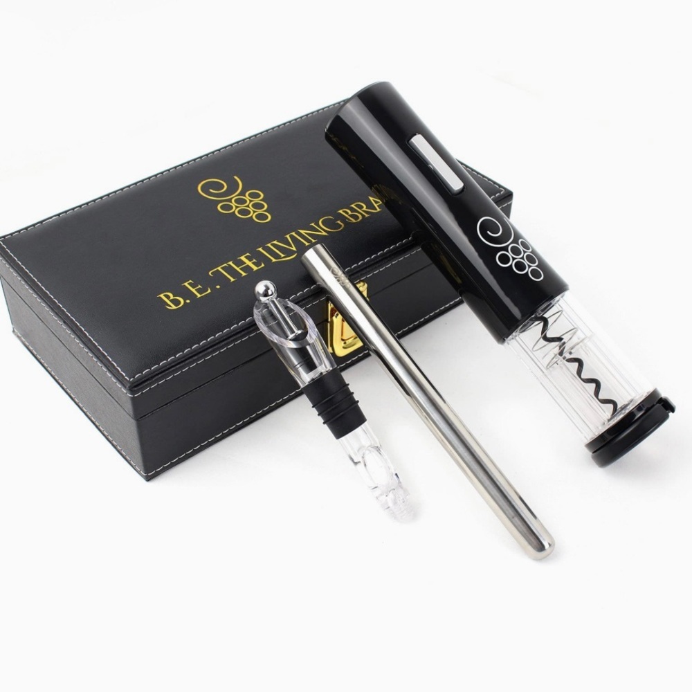 B.E. The Living Brand Wine Accessory Boxes Gift Set - Opener, aerator, & stopper